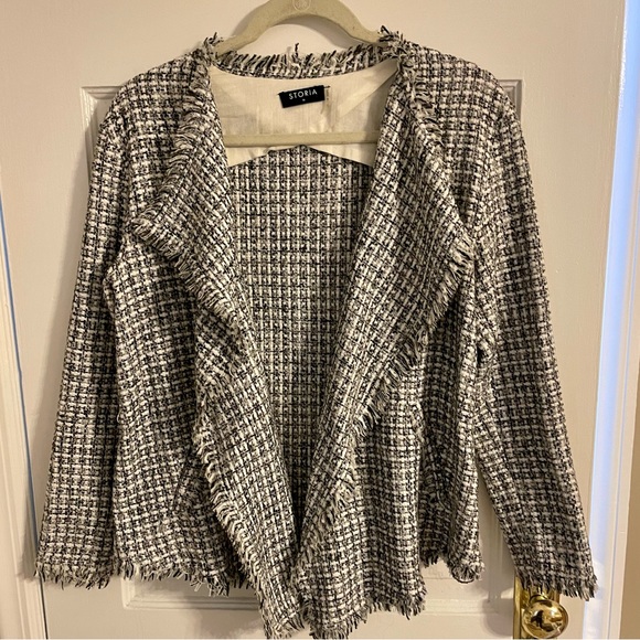 Storia tweed blazer with belt - Picture 4 of 4